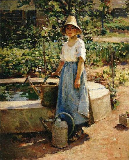 Theodore Robinson At the Fountain Spain oil painting art